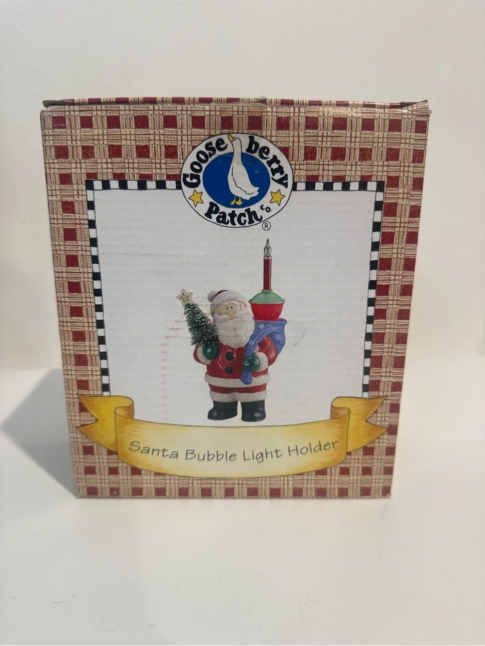 Rare Gooseberry Patch brand Santa Bubble Light Holder
